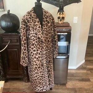 Faux Leopard Oversized Coat